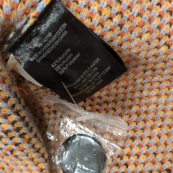 ESSITAM Orange Floral Jacquard Jacket Cardigan Size Large - Picture 7 of 7